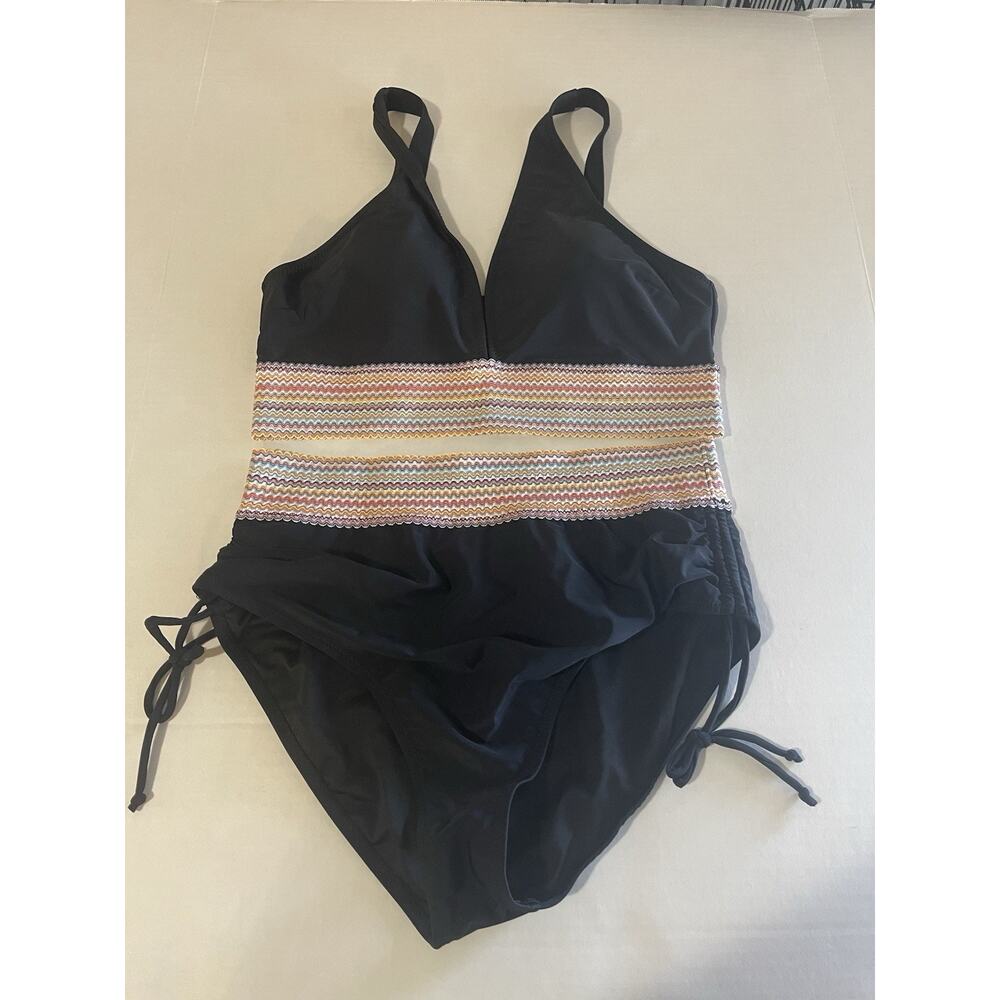 Blooming Jelly High Waisted Bikini Set Tummy Control Deep V-Neck Size XL